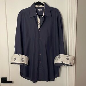 Coton Doux navy blue button up shirt